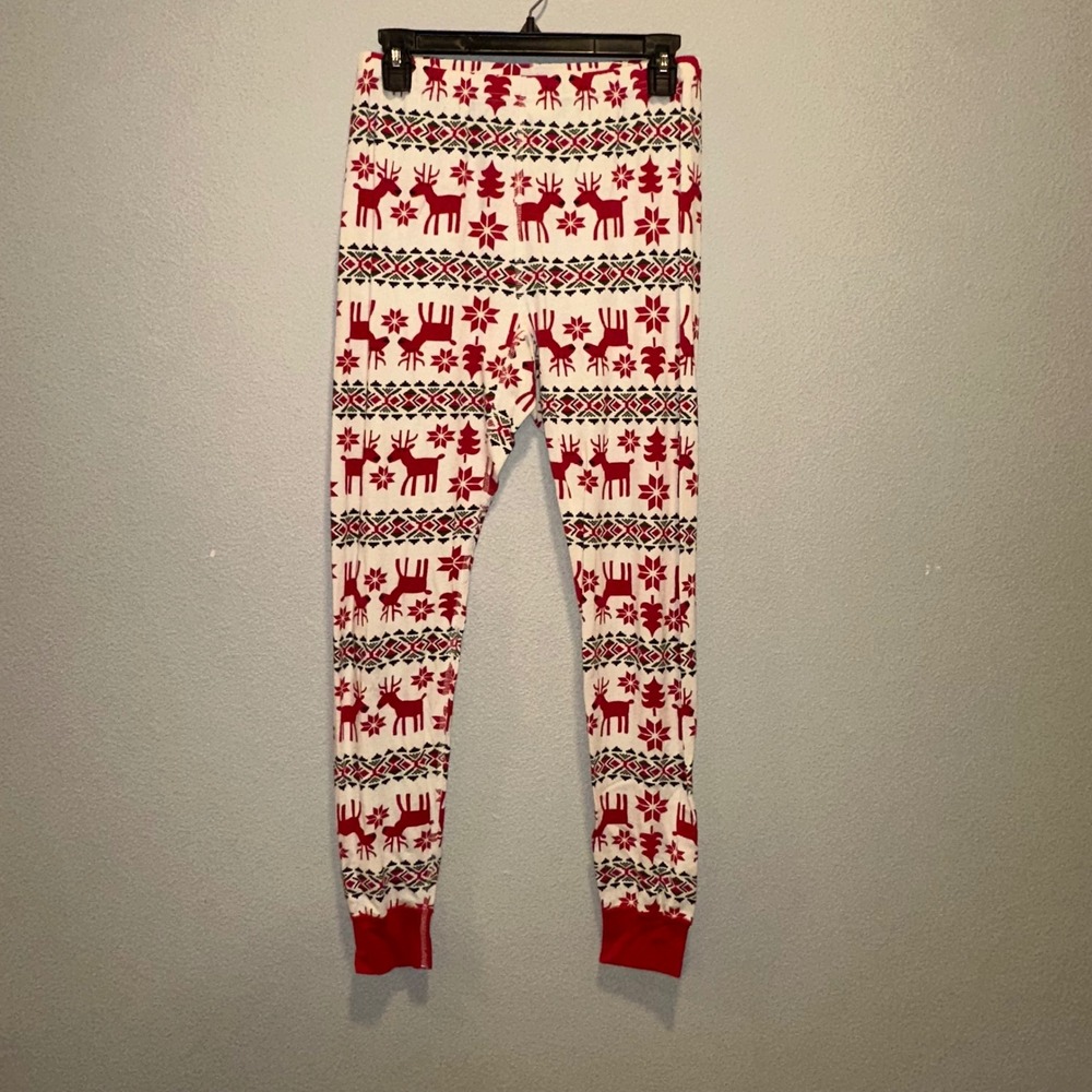 Hanna Andersson Organic‎ Cotton Reindeer Fair Isle Pajama Pants Size L